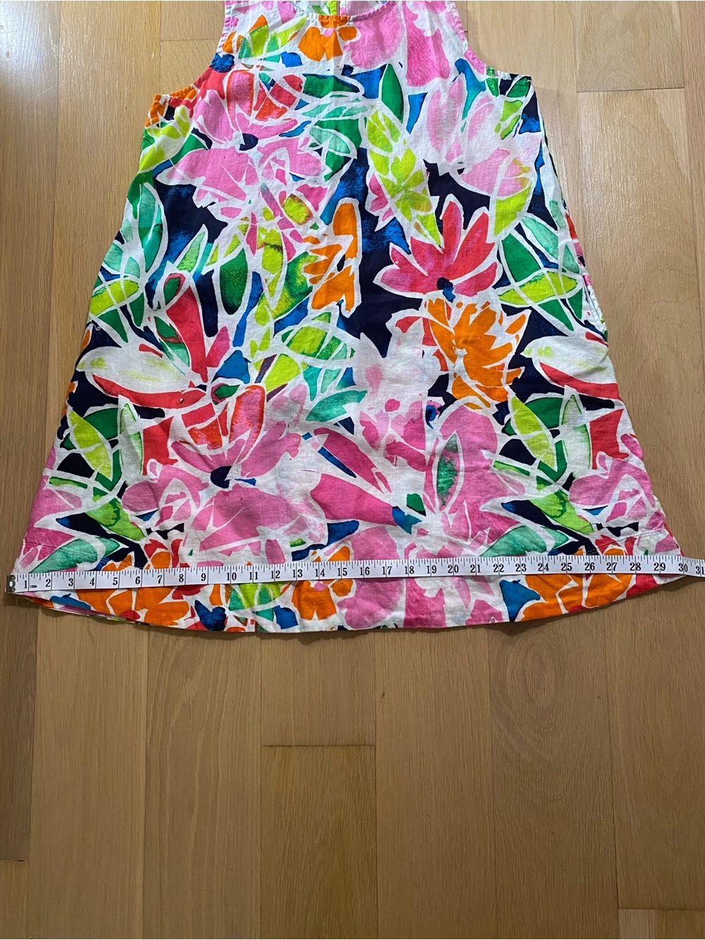 Cynthia Rowley Tropical Bright Vibrant Floral A-Line Shift Linen Dress Small - Picture 9 of 9